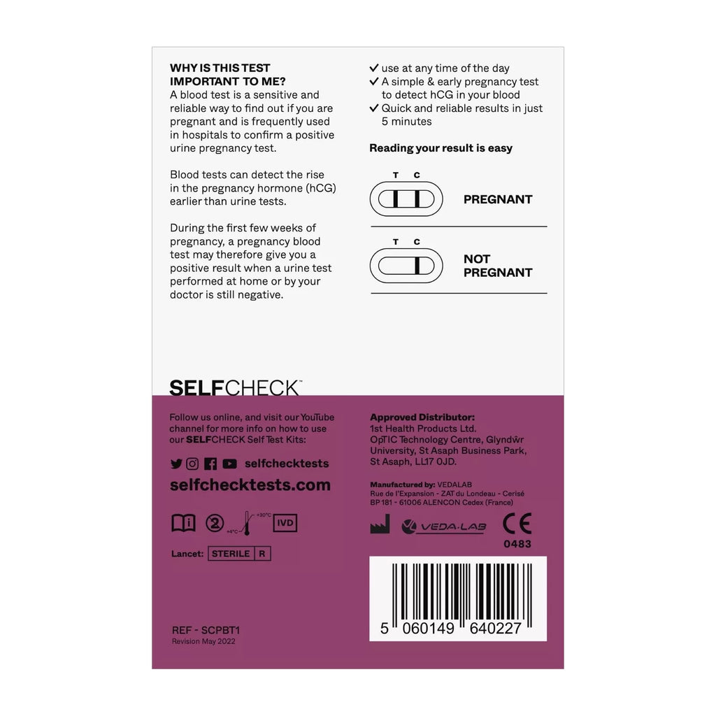 SELFCheck Pregnancy Blood Test