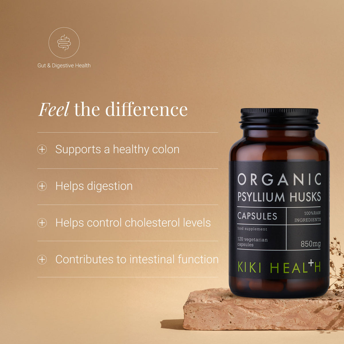 KIKI Health Organic Psyllium Husks 850mg