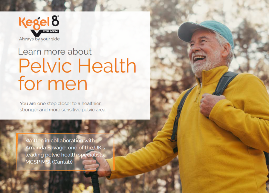 Cover of the free Kegel8 e-book about men's pelvic health